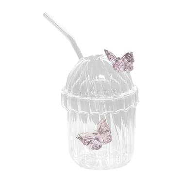 Imagem de FytStycale Copo de vidro, copo, garrafas de água transparentes, copo de café para chá e latte, bebidas quentes ou frias, cafeteria, cozinha