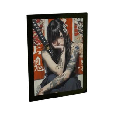 Imagem de Quadro Decorativo Samurai Mulher Sensual Ilustração Pintura Poster Quarto Sala