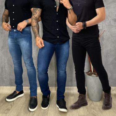 Imagem de Kit 3 Calças Jeans Masculina Tradicional Slim Fit - Urban Zone Jeans, 