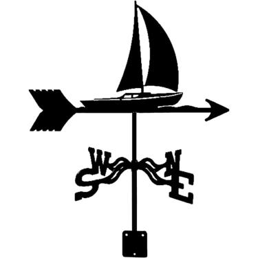 Imagem de Cata-vento De Veleiro Indicador De Direção Do Vento De Aço Inoxidável Cata-vento De Metal Para Quintal Fazenda Rancho Decoração De Jardim Ao Ar Livre Acessórios Weathercock