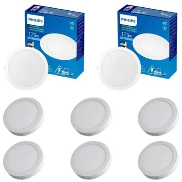 Imagem de 8 Luminárias Plafon Led 12w Philips Embutir 6500k Bivolt, Bivolt