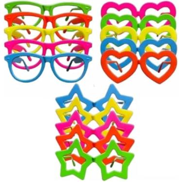 Imagem de Óculos Neon Brilha na Luz Negra Cores Sortidas 30 Unid