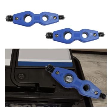 Imagem de Dickno 2 pçs escova de limpeza de terminal de bateria de carro, limpador de bateria automático antiferrugem 4 em 1 com fio de aço, terminais de bateria de veículos universais peças de máquina