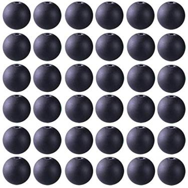 Imagem de Miçangas de pedra natural 100 peças de 6 mm de ágata preta fosca, ônix opaca, polimento redondo, pedra real, orifício de pedras preciosas soltas 1 mm, contas lisas faça-você-mesmo para fazer pulseiras e colar, brincos, joias (ônix preto fosco, 6 mm)