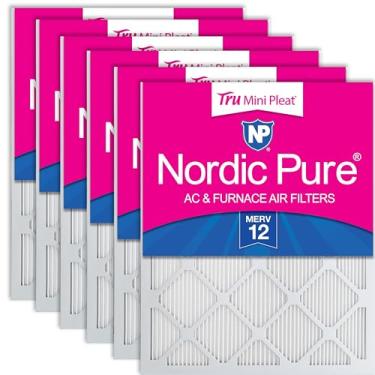 Imagem de Nordic Pure Filtros de ar para forno Tru Mini Pleat MERV 12 AC – 2,5 x mais meios para filtragem de alta eficiência e longa duração, pacote com 6