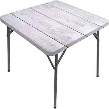 Imagem de CESGFC Toalha de mesa de madeira, estampa de textura de prancha de madeira, borda elástica, capa de mesa de jantar interna/externa, adequada para mesa quadrada de 101,6 cm x 101,6 cm