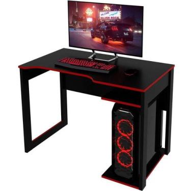 Imagem de Mesa Para Escrivaninha Gamer Preto/vermelho - TECNOMÓBILI