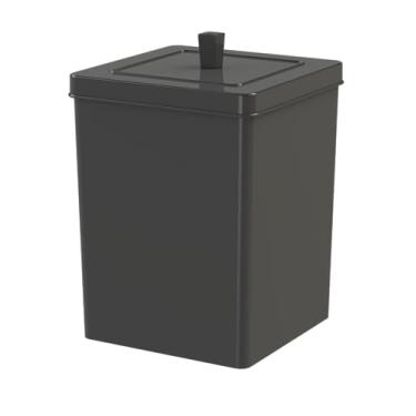 Imagem de Lixeira quadrada c/tampa 6,5 litros preto - Future | Com sistema que esconde o saco de lixo