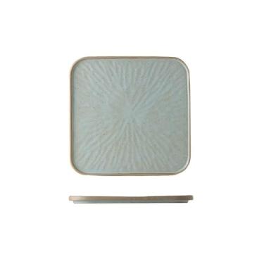 Imagem de Prato plano quadrado comercial de restaurante bandeja de cerâmica requintada criativa simples -30,5 cm azul