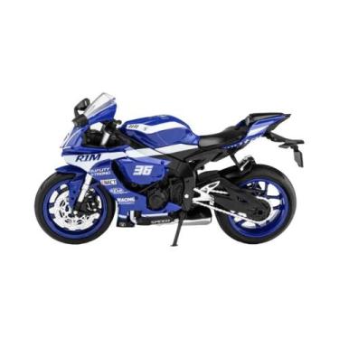 Imagem de Escala 1/12 R1M R1 Modelo De Motocicleta Brinquedo Corpo De Liga Suspe