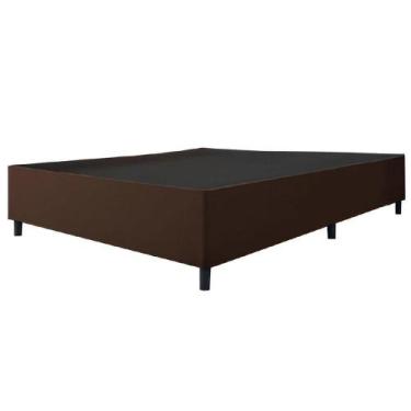 Imagem de Cama Box Base Casal King 1,93m Suede Marsala Marrom - Esplanada Móveis