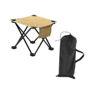 Imagem de YIJU Banco de acampamento, pufe com bolsa de transporte, cadeira dobrável pequena, banco dobrável portátil para mochila, concerto, pesca, Xl