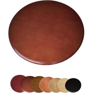 Imagem de 28 30 36 40in Madeira Lazy Susan Mesa De Jantar Prato Giratório Grande Prato De Servir Bandeja Giratória De 360 Graus Para Casa Cozinha Restaurante, Teak, 80cm/24in