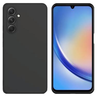 Imagem de Capa Capinha Case Premium Anti Impacto Aveludada Preta com Proteção de Câmera para Samsung Galaxy A34