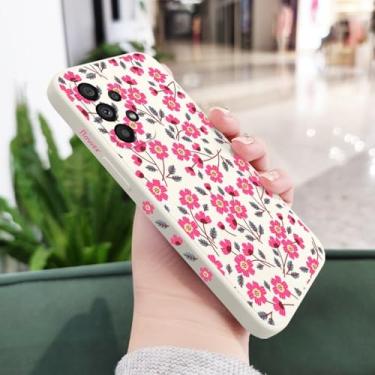 Imagem de Capa de celular com estampa de flores para Samsung A54 A34 A24 A14 A56 A36 A26 A73 A53 A33 A23 A13 A72 A52 A52S A32 A22 A12 A71 A51 4G 5G, branca 2, para A26