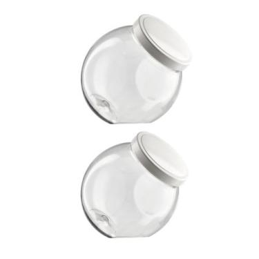 Imagem de Kit 2 Pote Baleiro Plástico 1,2LT Multiuso Organizador Tampa de Rosca 