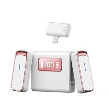 Imagem de Microfone de lapela sem fio com estojo de carregamento, mini microfones de lapela para câmera, PC, laptop, iPhone, Android, microfone com clipe USB, gravador sem fio – Microfone de gravação sem fio