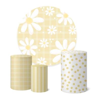 Imagem de Trio Capas Cilindro + Painel Sublimado 1,50m Margaridas (K1DAY0004)