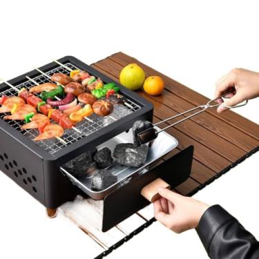 Imagem de Churrasqueira À Carvão Portátil Ferro Acampamentos Churrasco Ao Ar Livre