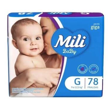 Imagem de Fralda descartável Infantil Bebê Mili Baby Giga Tamanho G Com 78 Frald
