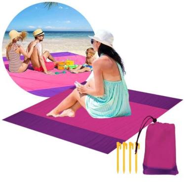 Imagem de Tapete de Praia Esteira Impermeável Camping Picnic Vg Plus, ROXO
