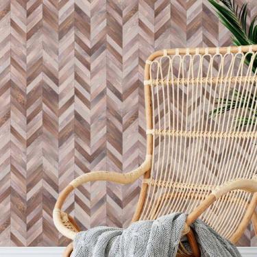 Imagem de Papel De Parede Chevron Madeira Rustica Sala Quarto 3m - DELIQUADROS