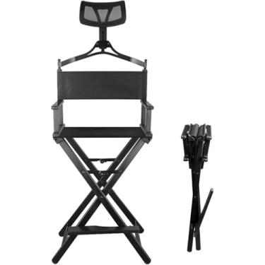 Imagem de Cadeira De Artista Dobrável De 29 Altos, Cadeira De Diretor De Alumínio Com Apoio De Cabeça Para Salão De Estúdio Vity, Cadeira De Diretor Dobrável Alta Protable, Rose Gold