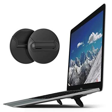 Imagem de Suporte portátil para mini laptop, suporte de resfriamento dobrável para laptop, pés ergonômicos para teclado, suporte de notebook ajustável, invisível, leve, ventilado, para MacBook Air Pro 10 a 17 polegadas (pacote com 2)