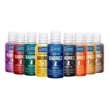 Imagem de Kit 8 Unidades Corante Líquido Xadrez 50ml Cores Sortidas Sherwin Will