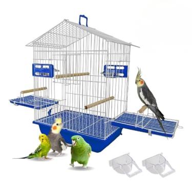 Imagem de Gaiola Viveiro Para Calopsita Papagaio Periquito Agapornis(Azul)