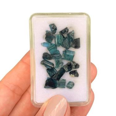 Imagem de Elbaíta Turmalina Azulada Bruto Coleção Lote 19,51ct / 3,90gr - MINERA