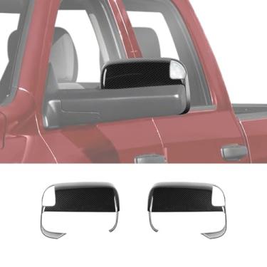 Imagem de HTHE Acabamento da tampa do espelho retrovisor adequado para Dodge RAM 1500 2500 3500 2018-2025, acabamento da tampa do espelho retrovisor lateral (ABS, 2 peças/conjunto, fibra de carbono)