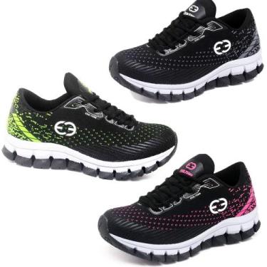 Imagem de Kit 3 Tênis Infantil Feminino Evoltenn Impacto Black, Black, 27