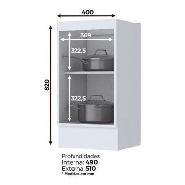 Imagem de Balcão 1 Porta 40cm Americana Branco - Móveis Henn Branco