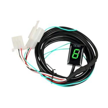 Imagem de Generic Indicador de engrenagem da motocicleta medidor de exibição resistente fácil de instalar display digital led shifts alavanca sensores para atv utvs, Verde