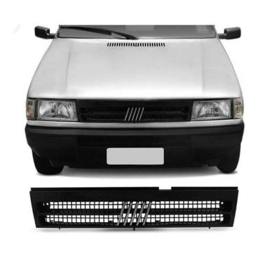 Imagem de Grade Radiador Uno Elba Fiorino Preta + Emblema 1991 A 1999