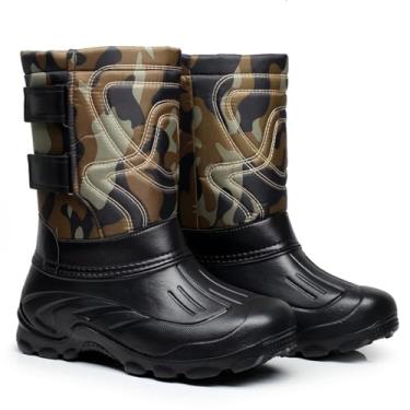 Imagem de Harssidanzar Bota masculina de inverno longa quente para caça de pato em EVA Toe impermeável RM028US, Verde, 40