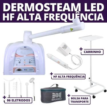 Imagem de Kit Dermosteam Vapor De Ozônio + Hf 6 eletrodos + Carrinho