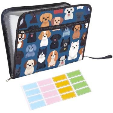 Imagem de CRASPIRE Pasta de arquivo expansível com 13 bolsos, tamanho carta A4, bolsa com zíper, organizador de documentos, acordeão, animal fofo, com etiquetas adesivas, papéis expansíveis, armazenamento para