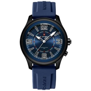 Imagem de Relógio De Quartzo Masculino Mostrador Simples Casual 30m à Prova D'água Azul