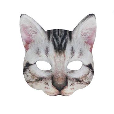 Imagem de Aiffort 1 Peça De Máscaras Gato Realistas Halloween, Máscara Animal, Acessórios Para Cosplay, Natal, Páscoa, Novidade, Acessório Festa À Fantasia (Máscara Estilo F)