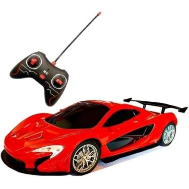 Imagem de Carrinho de Controle Remoto Esportivo Escala 1:16 26cm Vermelho com Faróis Acendem