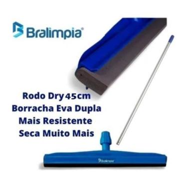 Imagem de Rodo Profissional 45cm Dry Borracha Dupla Bralimpia Com cabo