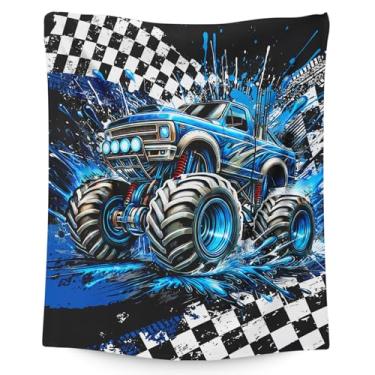 Imagem de Cobertor para meninos, cobertor de caminhão, presentes para crianças, meninos de 6 a 8 anos, 101 cm x 127 cm, cobertores de flanela fofos, presente para filhos, amantes de carros, mantas leves para