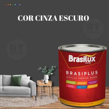 Imagem de Tinta Semi Brilho Cinza Azulado 800ml  Brasiplus Acrílica Lavável. - B