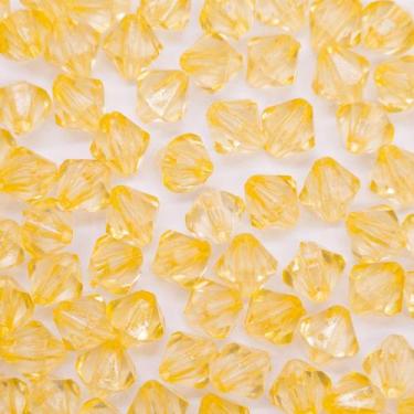 Imagem de Miçanga Passante Balão Facetado Acrílico Amarelo 8mm 10pçs 5g - Macall
