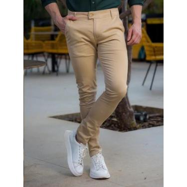 Imagem de Calça Alfaiataria Masculina Skinny Sarja Premium Elegante Moderna Conf