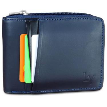 Imagem de Carteira Com Zíper Masculina Couro Antifurto Bloqueio Rfid - Le Voyage