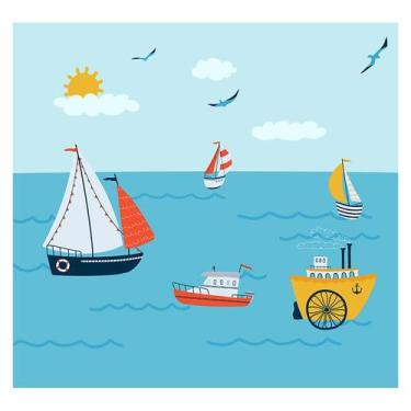 Imagem de Papel de Parede Adesivo Infantil Marítimo Quarto Menino - 730pcp - All