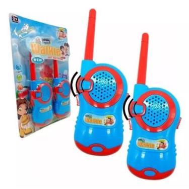 Imagem de Comunicador Infantil Walk Talk Brinquedo Criança Top Cor Azul E Vermel
